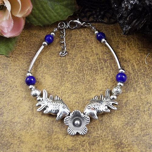 Wholesale Ethnic Silver Beads Alloy Bracelet